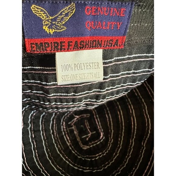 Empire Fashion USA Wide Brim Sun Hat Black & Pink Stripes One Size Fits All 100% - Picture 5 of 5